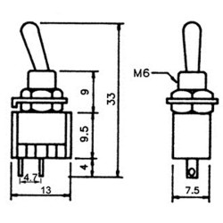 INTERRUPTOR ALAVANCA 1C 2P-3A/250V