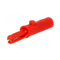 ADAPTADOR FICHA BANANA FEMEA - PINÇA CROCODILO ISOLADO VERMELHO
