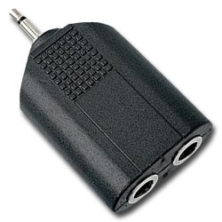 FICHA ADAPTADOR JACK 3.5 MACHO 2x6.5 FEMEA MONO