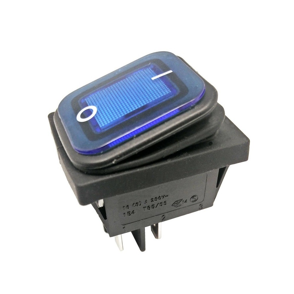 INTERRUPTOR ESTANQUE BIPOLAR LUMINOSO AZUL 10A/16A 250V