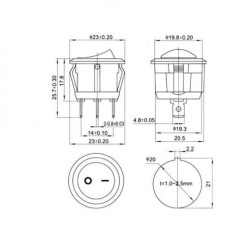 INTERRUPTOR INV. SIMPLES ON-ON 250V 6A