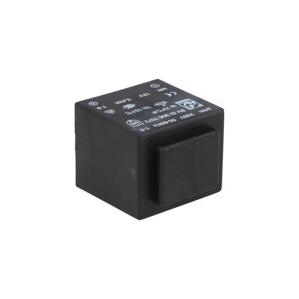 TRANSFORMADOR ENCAPSULADO 230V 12V 3.4VA TRANSFORMADOR ENCAPSULADO 230V 12V 3.4VA