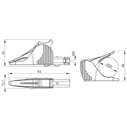 PINÇA CROCODILO 41mm MAX. 36A 1KVDC VERMELHO