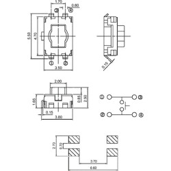 MICRO PULSADOR SMD TACT 1 POSIÇÃO 4 PINOS SPST
