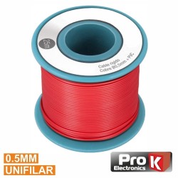 CABO UNIFILAR 0.5mm VERMELHO (ROLO 25MTS)