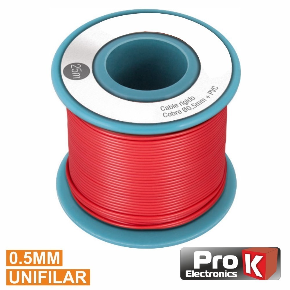 CABO UNIFILAR 0.5mm VERMELHO (ROLO 25MTS)