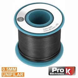CABO UNIFILAR 0.5mm PRETO (ROLO 25MTS)