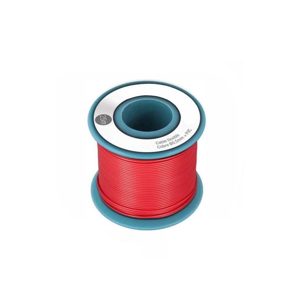 CABO MULTIFILAR 0.5mm VERMELHO (ROLO 25MTS)
