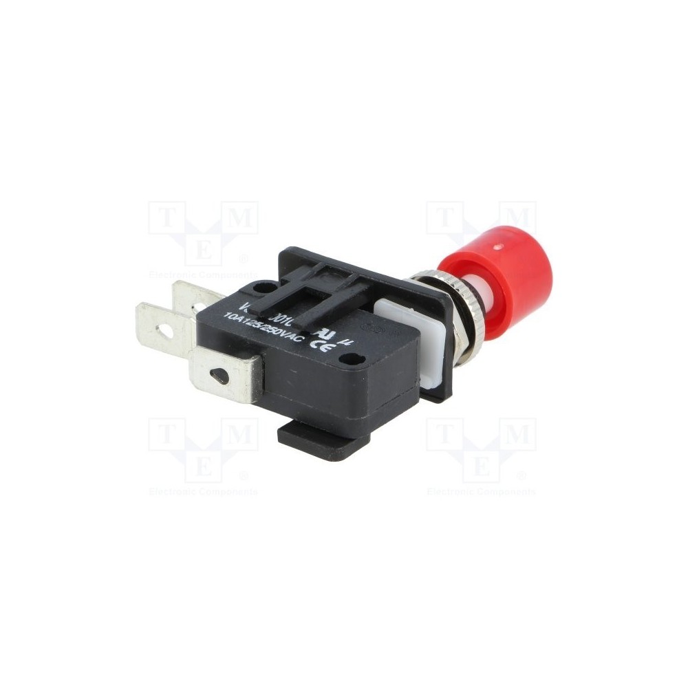 MICROSWITCH 10A 250VDC ON-ON SPDT BOTAO VERMELHO MICROSWITCH 10A 250VDC ON-ON SPDT BOTAO VERMELHO