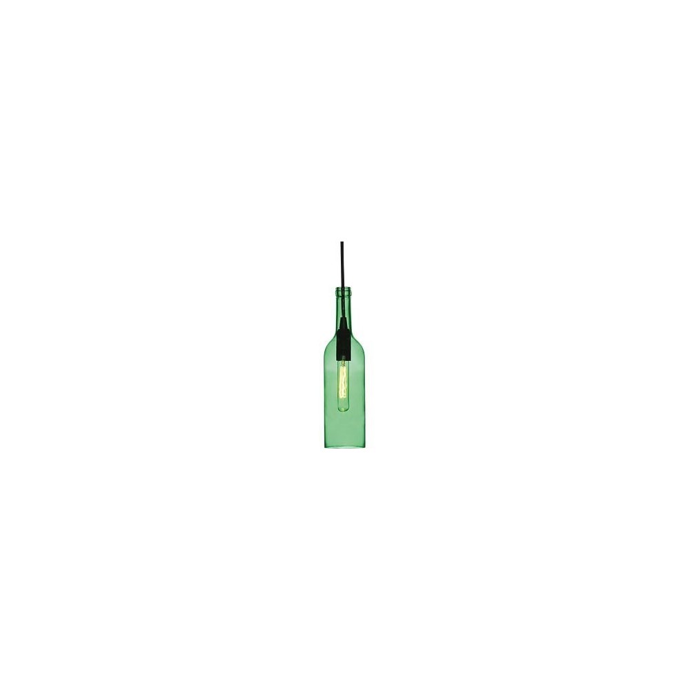 CANDEEIRO TECTO E14 GARRAFA VIDRO VERDE