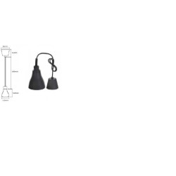 SUSPENSAO DE TECTO SILICONE PRETO COM C/ - CASQ.E27