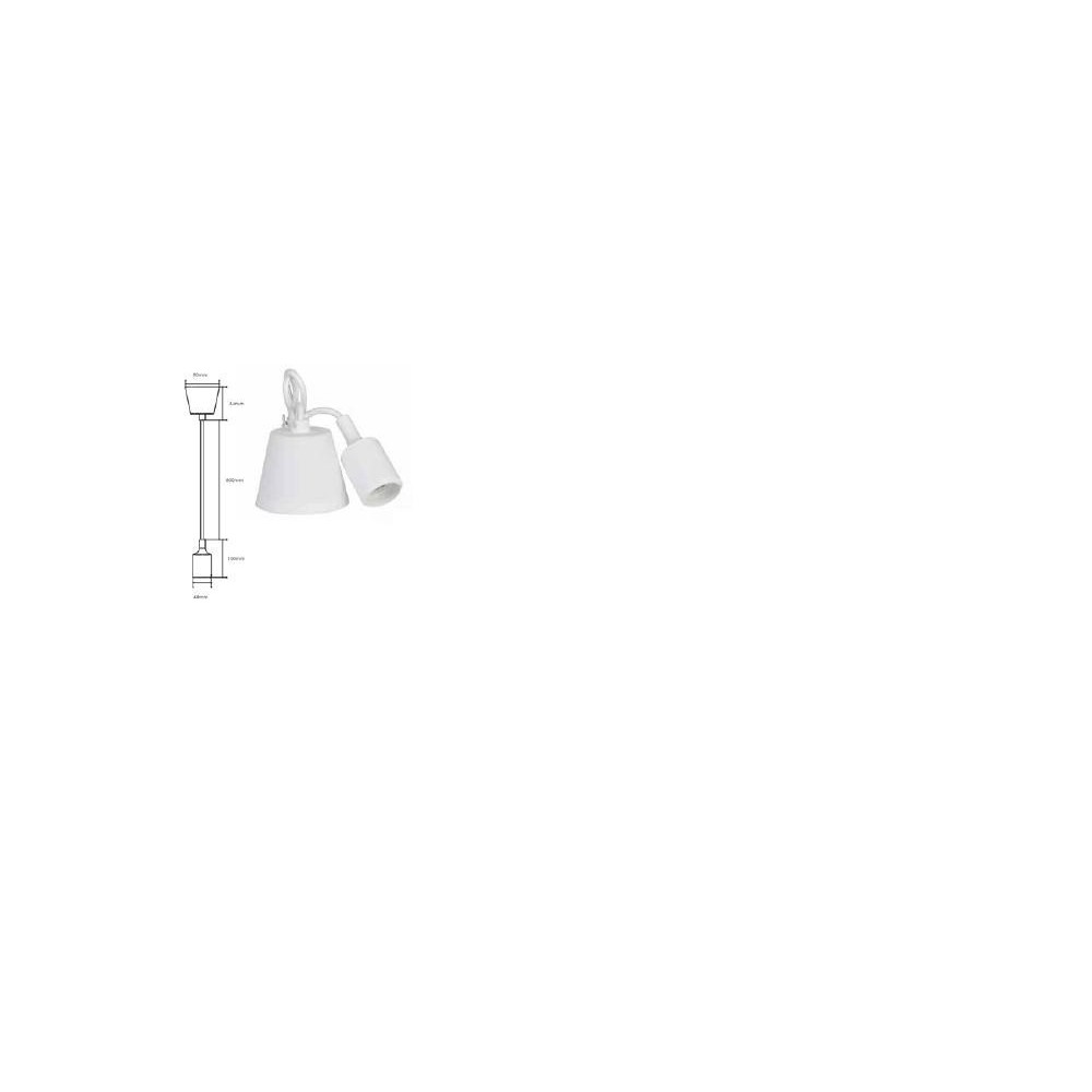 SUSPENSAO DE TECTO SILICONE BRANCO COM CABO -  CASQ.E27