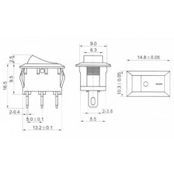 MINI INTERRUPTOR PAINEL 6A 250V AC / 10A 125V AC