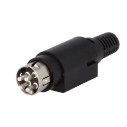 FICHA ALIMENT.DC R7B DE 4 PINOS P/SOLDAR 6,5mm