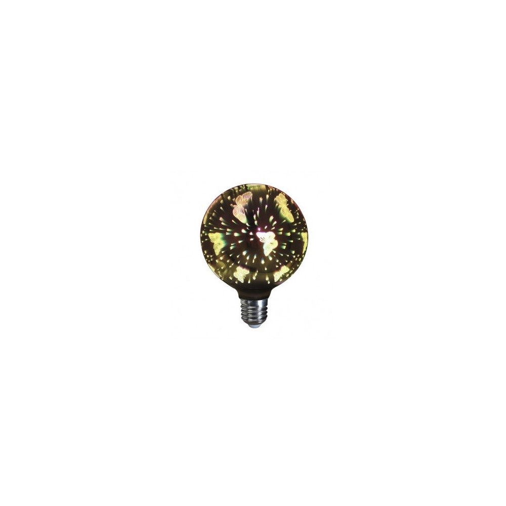LAMPADA LED G125 E27 4W EFEITO 3D MARIPOSAS LAMPADA LED G125 E27 4W EFEITO 3D MARIPOSAS