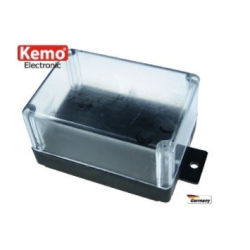 CAIXA PLASTICO TRANSPARENTE  C/TAMPA PRETA 72X50X40mm