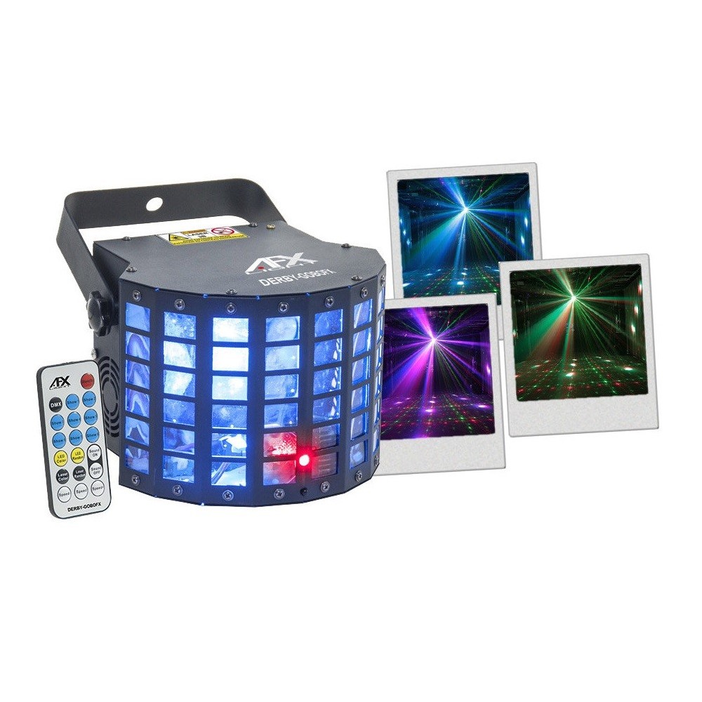 PROJETOR LUZ 1LED RGBW 30W 2LASER DMX MIC AFX