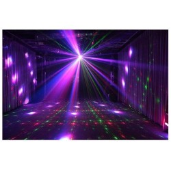 PROJETOR LUZ 1LED RGBW 30W 2LASER DMX MIC AFX