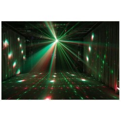 PROJETOR LUZ 1LED RGBW 30W 2LASER DMX MIC AFX
