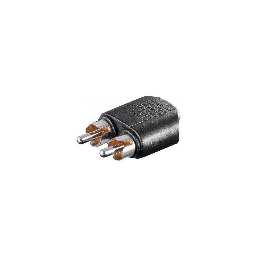 FICHA ADAPTADORA 3,5mm STEREO FEMEA PARA 2 RCA MACHO FICHA ADAPTADORA 3,5mm STEREO FEMEA PARA 2 RCA MACHO