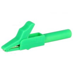 PINÇA CROCODILO 15A C/ TERMINAL P/ FICHA BANANA VERDE