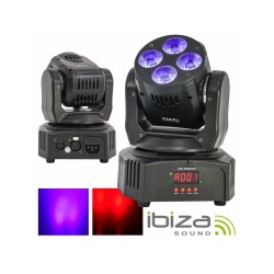 MOVING HEAD MINI 4 LED CREE RGBWA-UV 18W DMX MIC IBIZA