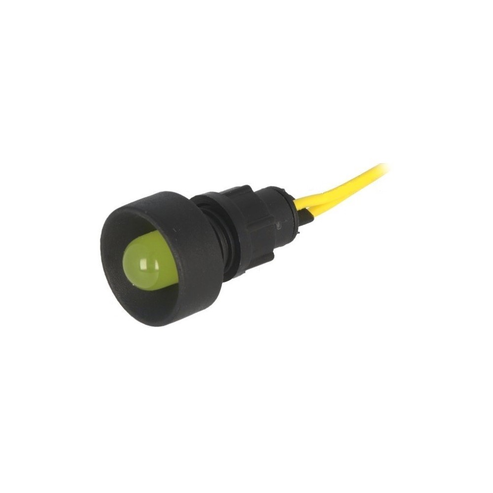 SINALIZADOR LED AMARELO SUPORTE ROSCA 230VAC 13mm IP20 SINALIZADOR LED AMARELO SUPORTE ROSCA 230VAC 13mm IP20