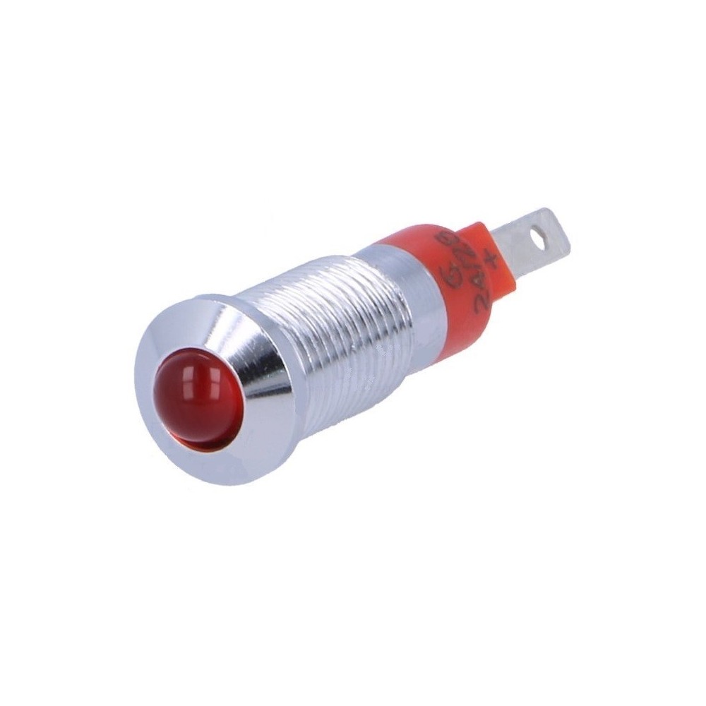 LED VERMELHO COM SUPORTE METAL 24V 8,2mm IP40 LED VERMELHO COM SUPORTE METAL 24V 8,2mm IP40