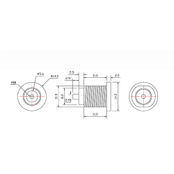 FICHA PAINEL DC PARA SOLDAR 5.5mm x 2.1mm