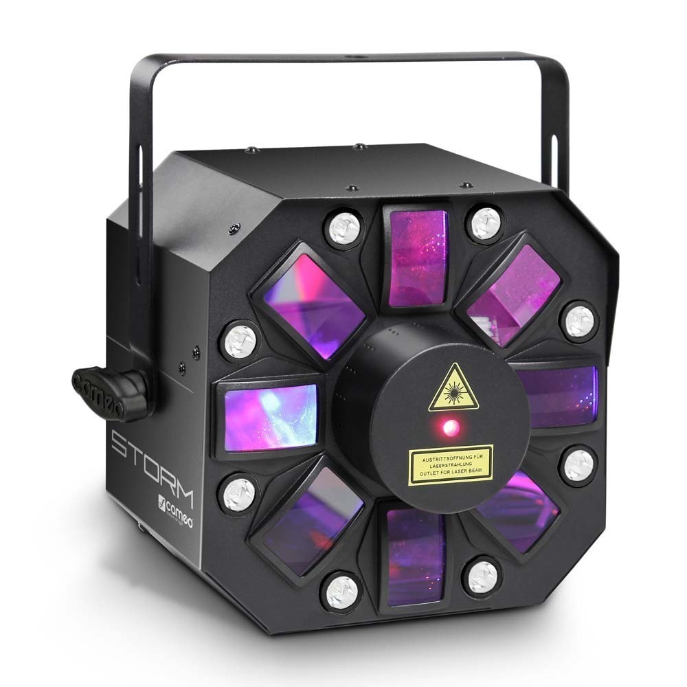 EFEITO LUZ 3 EM 1 RGBWA 5X3W DERBY, STROBE E LASER CAMEO EFEITO LUZ 3 EM 1 RGBWA 5X3W DERBY, STROBE E LASER CAMEO