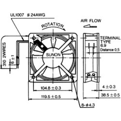 VENTILADOR 230VAC 120x120x38mm LUFT