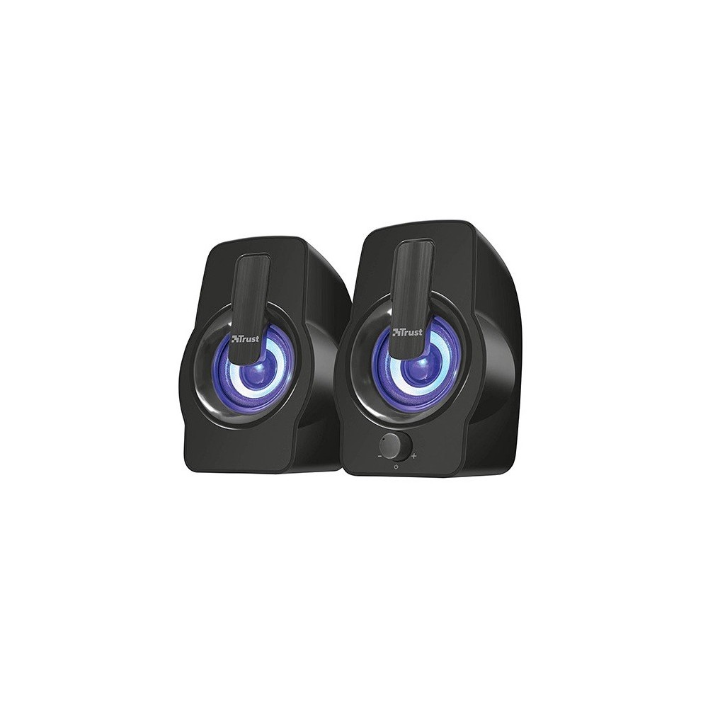 COLUNAS 2.0 PARA PC, RGB LEDS, ALIMENTAÇÃO USB, PRETO