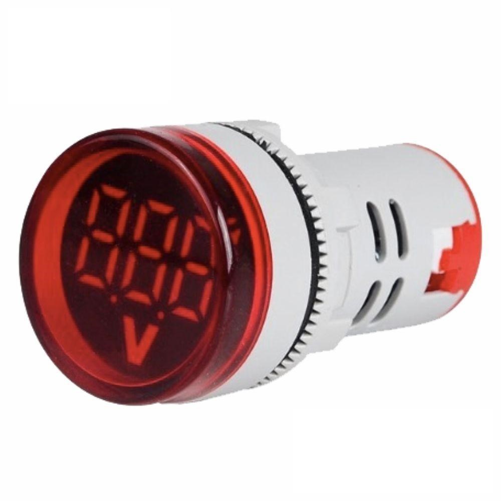 VOLTIMETRO DIGITAL LED VERMELHO 50V-500VAC Ø22mm
