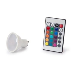 LAMPADA RGB 3200K GU10 LED C/ COMANDO