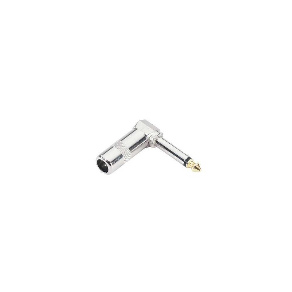 FICHA JACK 6.3mm CURVA MACHO MONO PRATEADA