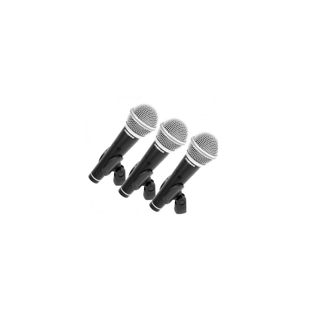 CONJ 3 MICROFONES DINAMICOS VOZ SAMSON