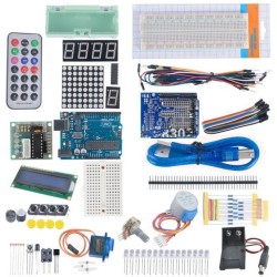 KIT INICIACAO C/ UNO-R3 / MOTOR / LCD / PLACA / JUMPERS