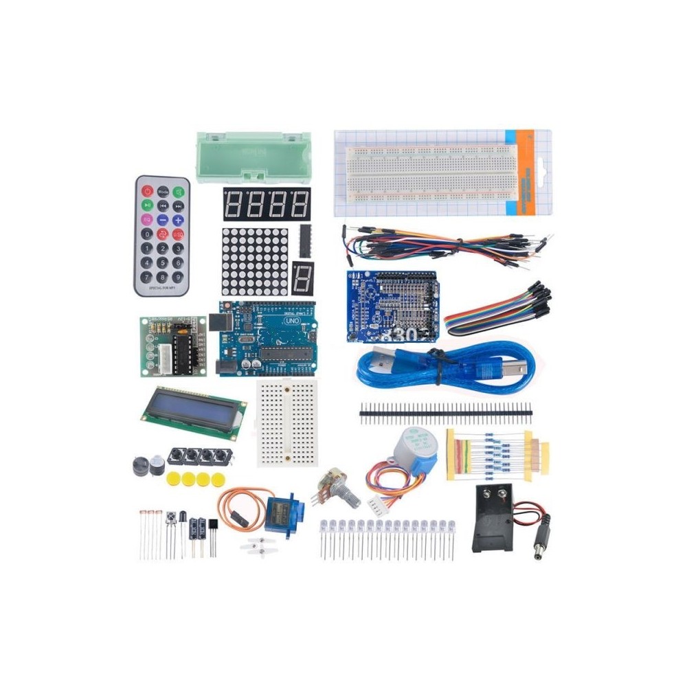 KIT INICIACAO C/ UNO-R3 / MOTOR / LCD / PLACA / JUMPERS