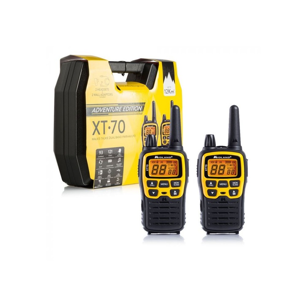 MIDLAND XT-70 ADVENTURE PACK 2 WALKIE-TALKIES PMR PMR446