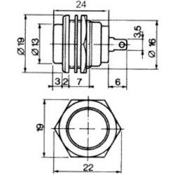 PULSADOR REDONDO NA OFF-(ON) Ø20mm 3A 125V PRETO