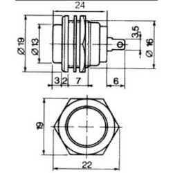 PULSADOR REDONDO NA OFF-(ON) Ø20mm 3A 125V BRANCO