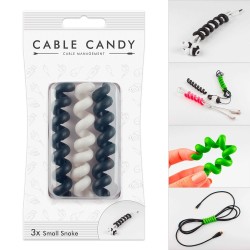 ORGANIZADOR ESPIRAL PEQUENO P/CABOS PRETO/BRANCO CANDY CABLE