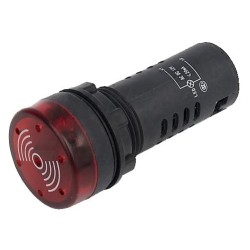 PILOTO REDONDO PAINEL Ø 29mm 230VDC COM BESOURO VERMELHO