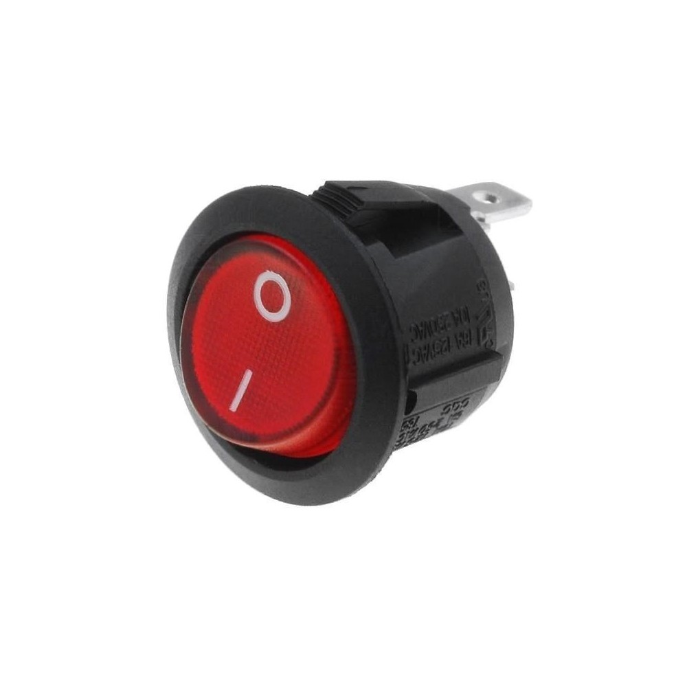 PULSADOR REDONDO VERMELHO COM LUZ OFF-(ON) 250V 10A