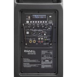 COLUNA PORTATIL AMPLIFICADA 12" 700W USB + 2 MICROFONES VHF