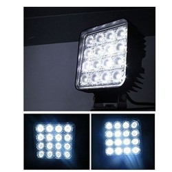 FOCO TRABALHO 16 LEDS 6000K 48W 12-24VDC