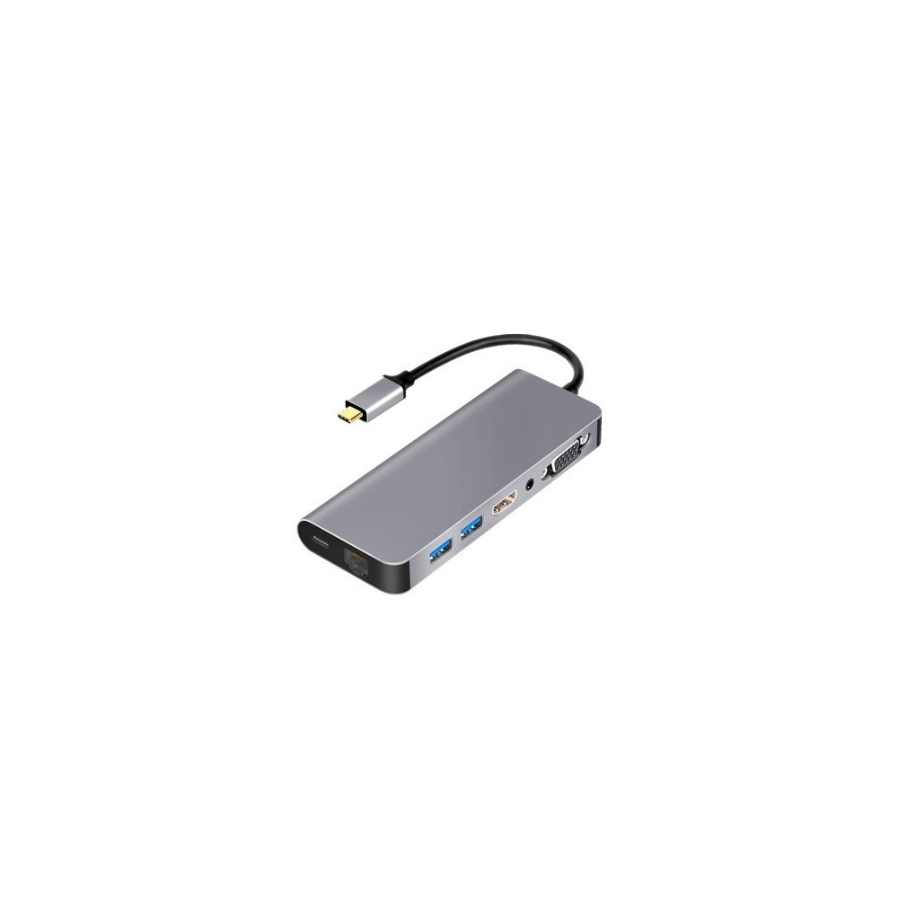 CONVERSOR USB-C PARA HDMI / VGA / USB-A / USB-C / RJ45