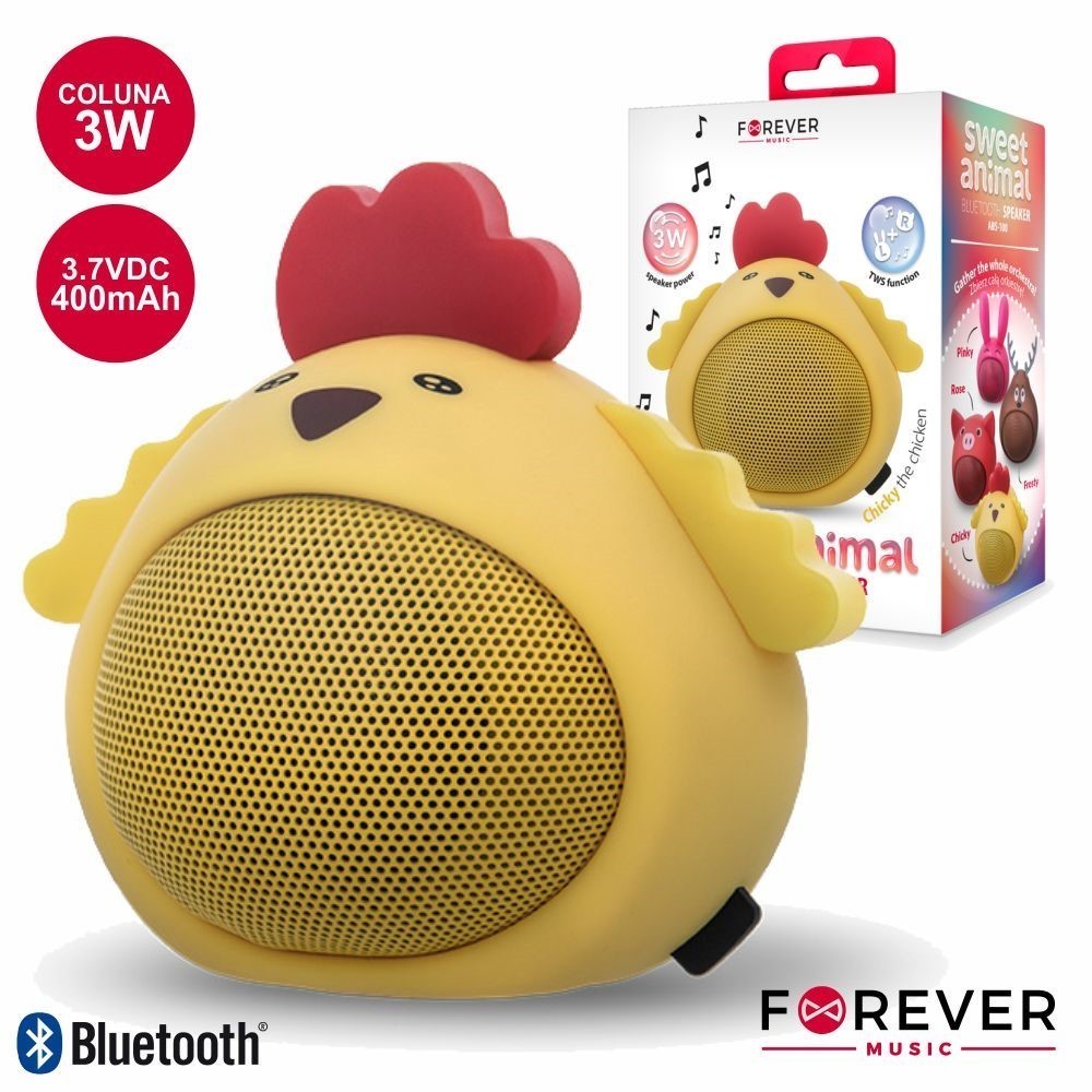 COLUNA PORTATIL BLUETOOTH 3W GALINHA AMARELA
