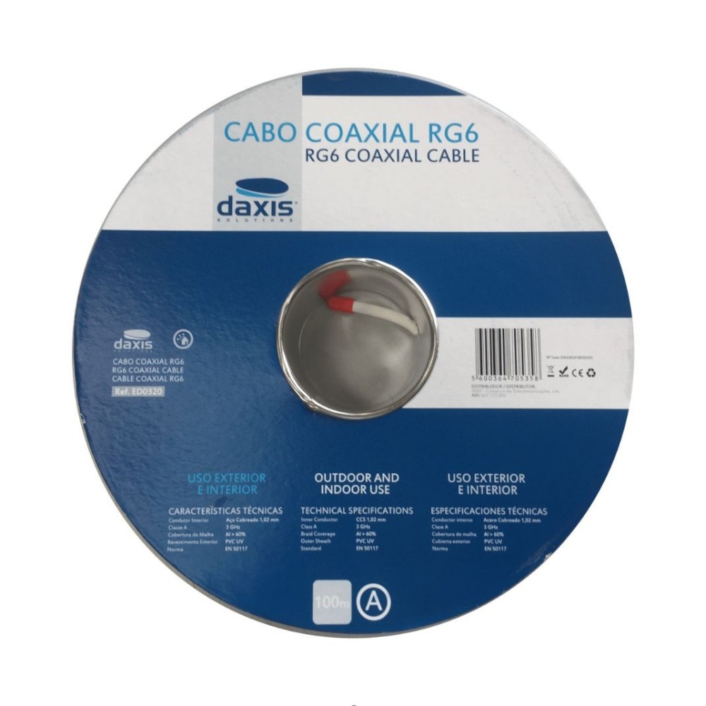 CABO COAXIAL 75R COM MALHA+ISOLAMENTO (CU75R)