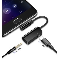 ADAPTADOR USB C MACHO P/ USB C FEMEA + JACK 3.5mm